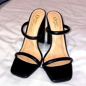 Strapped heels brand new never worn!